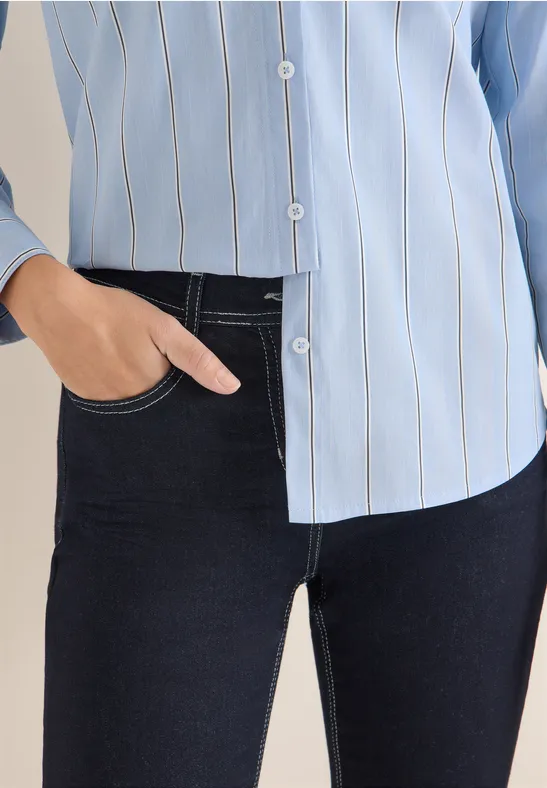 Gestreifte Hemdbluse fountain blue
