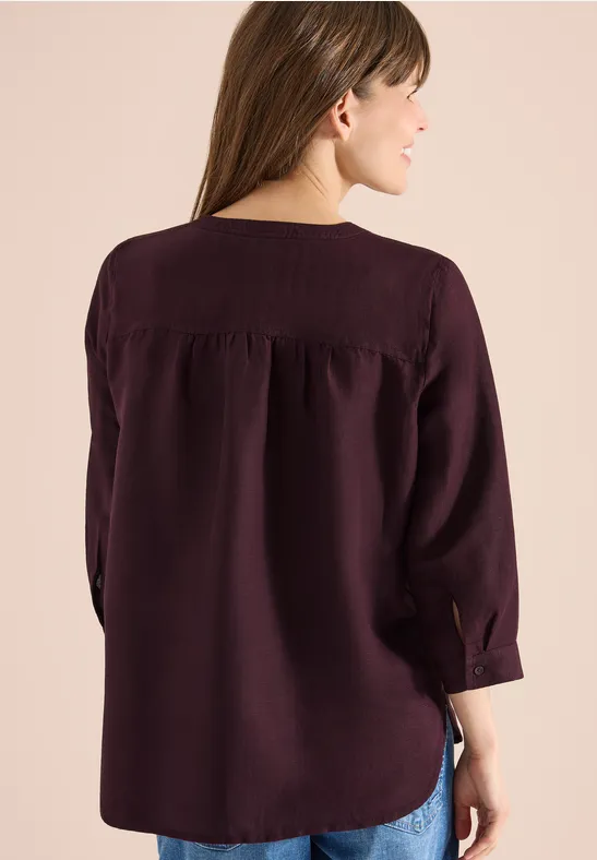 3/4-Arm Bluse aus Leinenmix rich burgundy