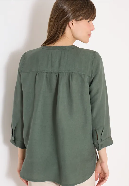 3/4 mouw blouse van linnenmix just khaki