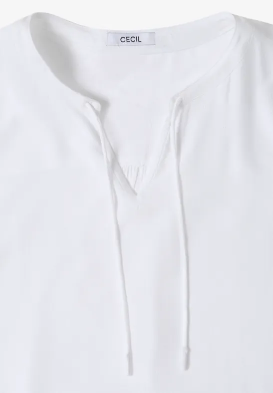 3/4-mouwen blouse met gespleten hals White