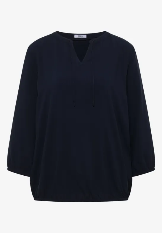3/4-mouwen blouse met gespleten hals universal blue