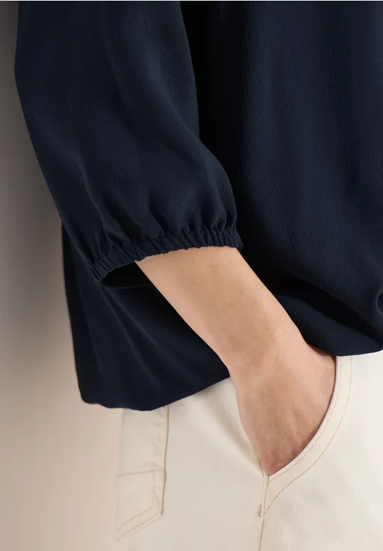 3/4-mouwen blouse met gespleten hals universal blue