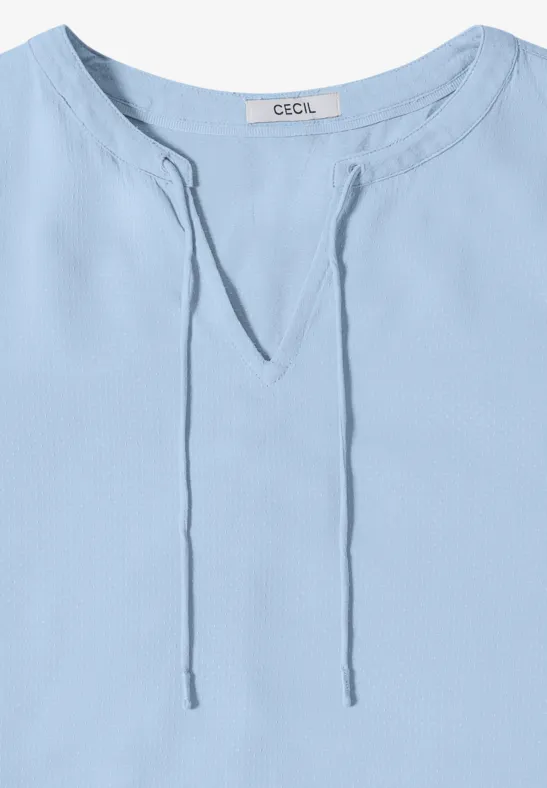 3/4-mouwen blouse met gespleten hals light sky blue