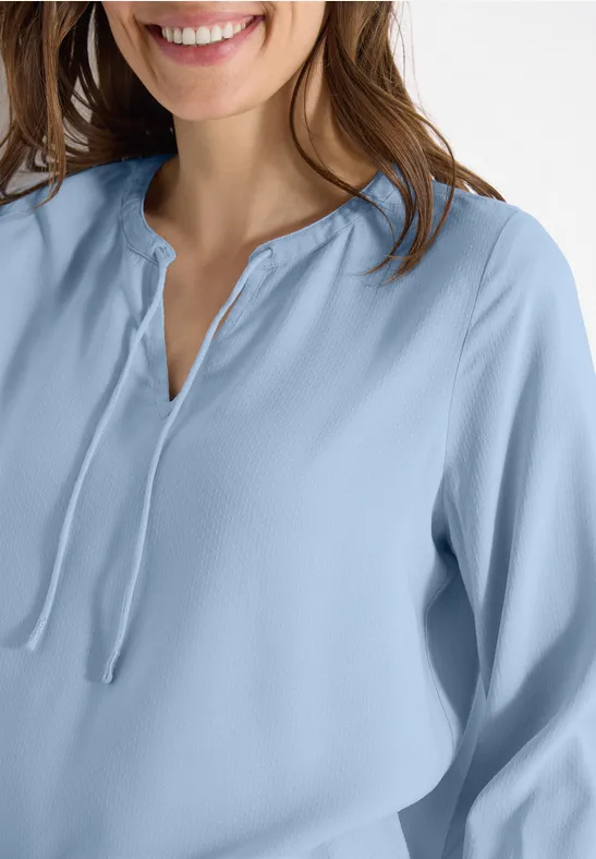 3/4-mouwen blouse met gespleten hals light sky blue