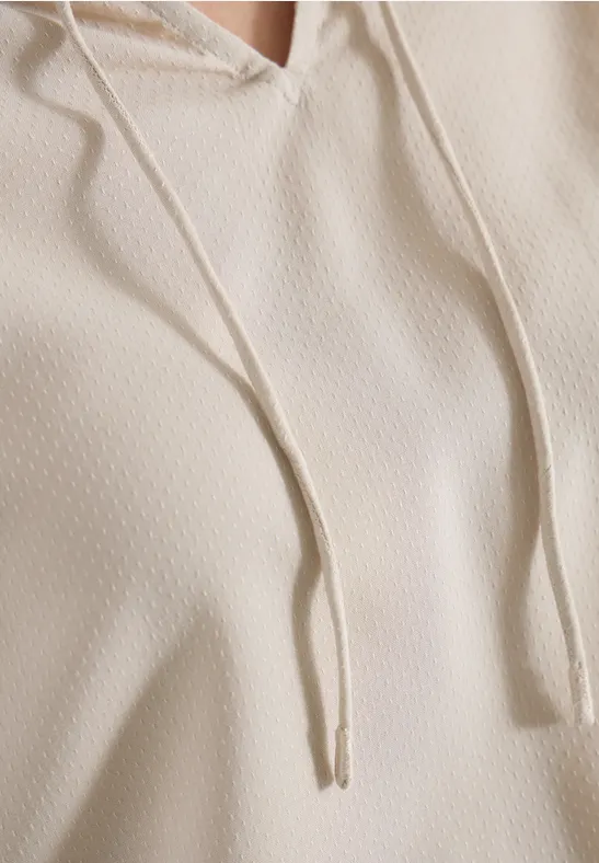 3/4-mouwen blouse met gespleten hals grain beige