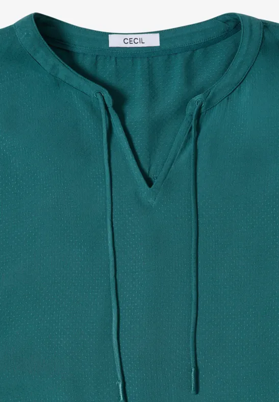 Chemisier à manches 3/4 avec col fendu jungle green