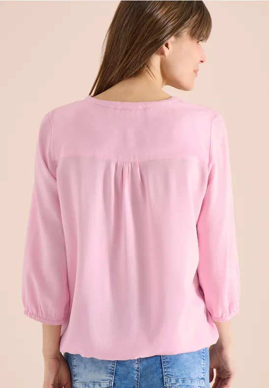 3/4-Arm Bluse mit Split Neck light blush rose