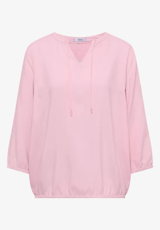 3/4-Arm Bluse mit Split Neck light blush rose