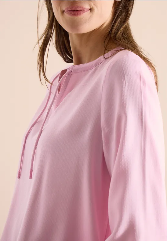 3/4-Arm Bluse mit Split Neck light blush rose