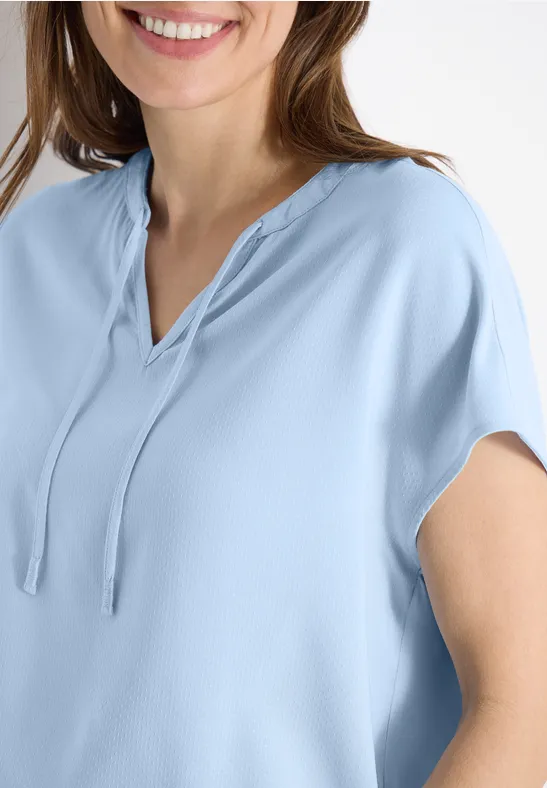 Blouse à manches courtes avec mélange de structures light sky blue