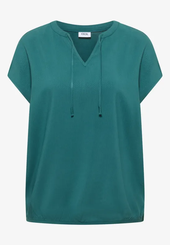 Blouse à manches courtes avec mélange de structures jungle green