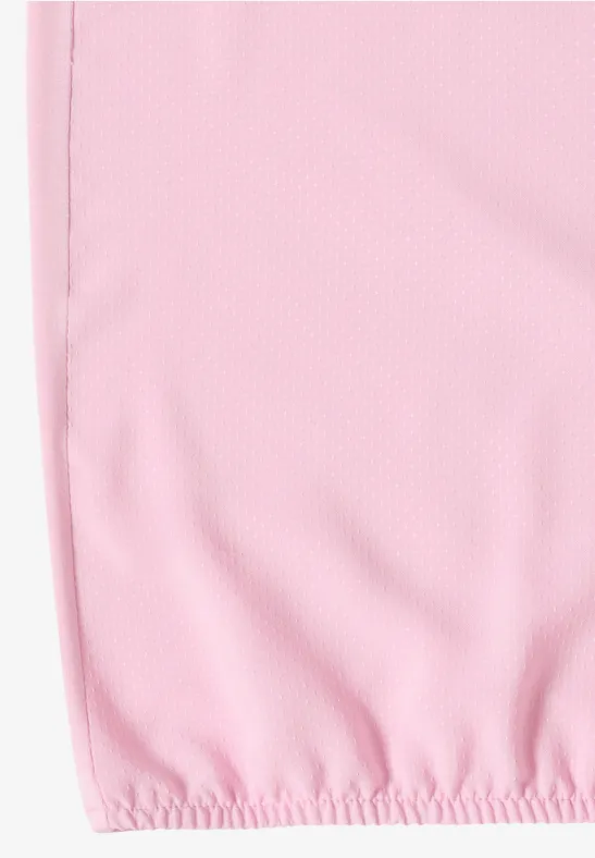 Blouse met korte mouwen en structuurmix light blush rose