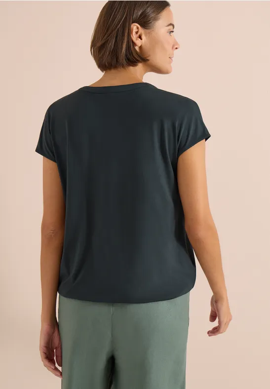 Kurzarm Bluse mit Strukturmix palm breeze green