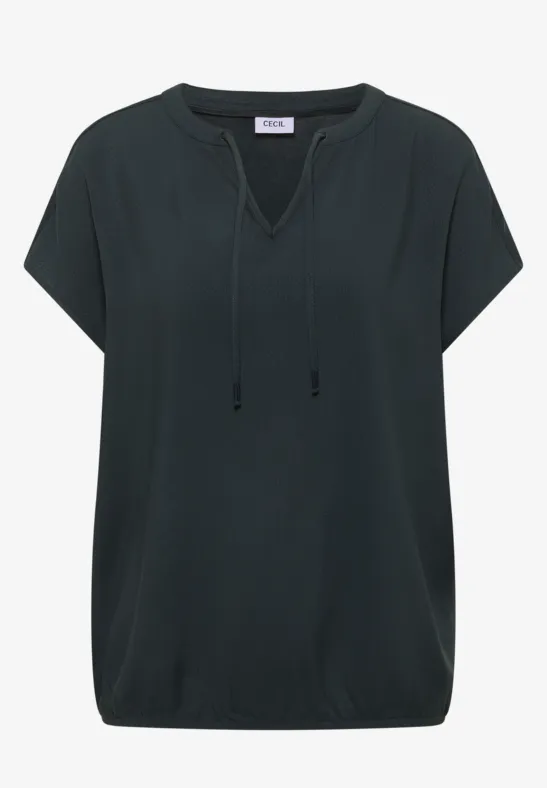 Kurzarm Bluse mit Strukturmix palm breeze green