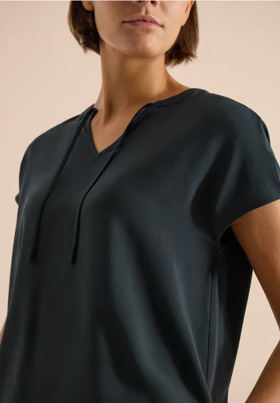 Kurzarm Bluse mit Strukturmix palm breeze green