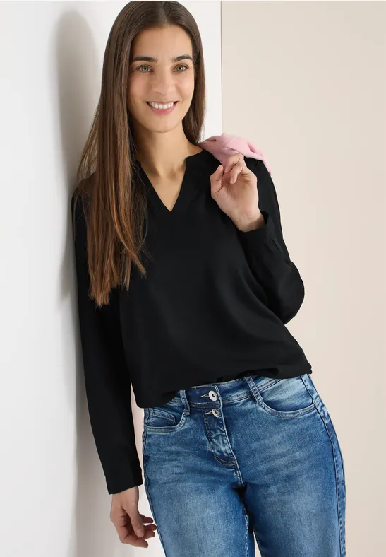 Blouse en couleur unie Black