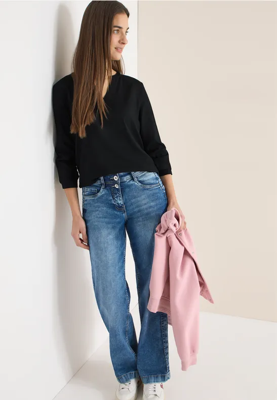 Blouse en couleur unie Black