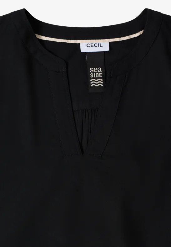 Blouse en couleur unie Black