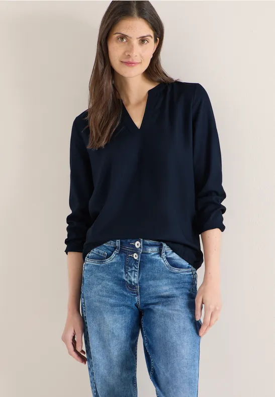 Blouse in effen kleur universal blue