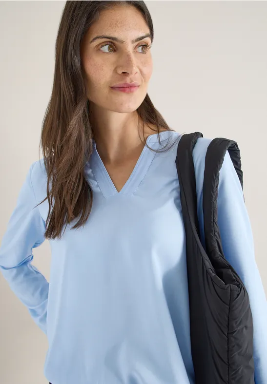 Blouse in effen kleur light sky blue