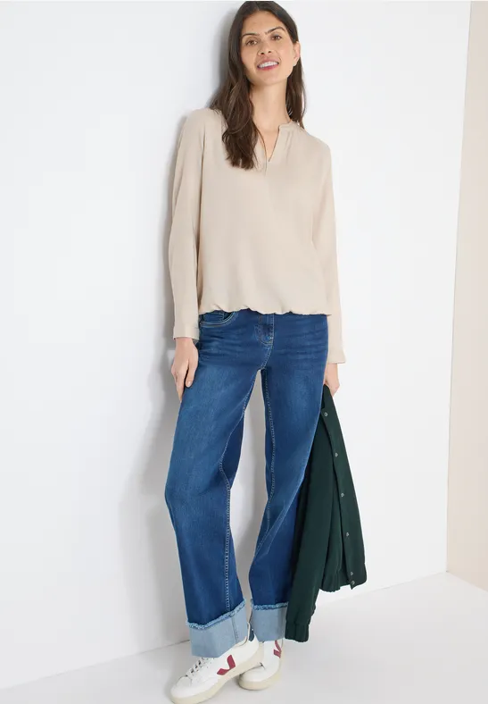 Blouse en couleur unie grain beige