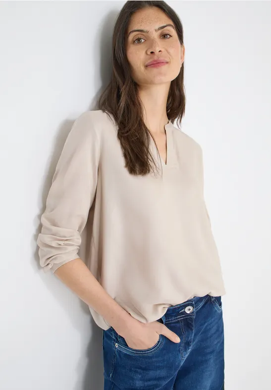 Blouse en couleur unie grain beige
