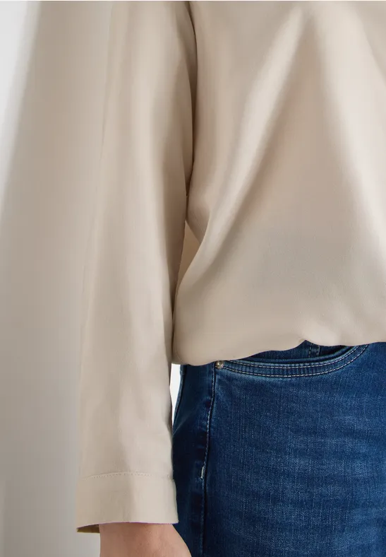 Blouse en couleur unie grain beige