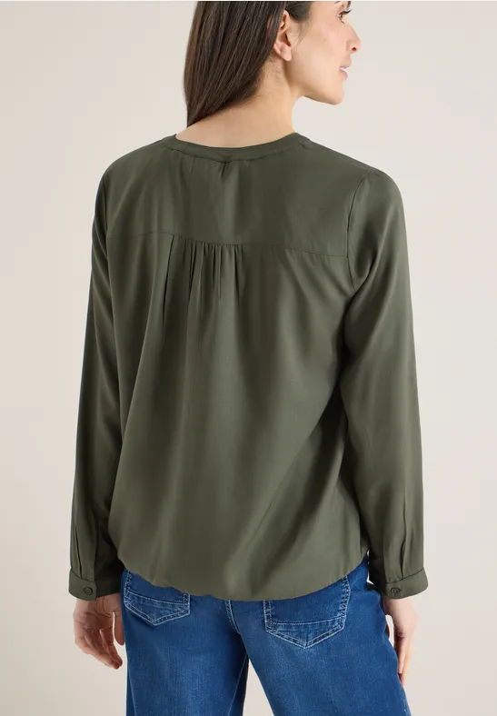 Blouse en couleur unie khaki
