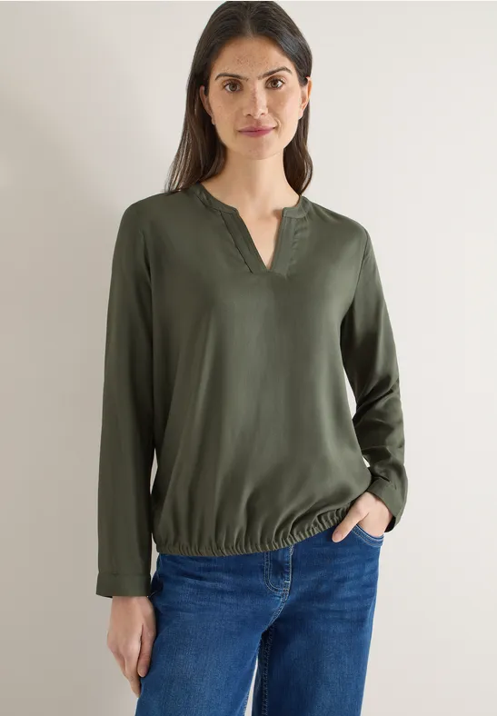 Blouse en couleur unie khaki