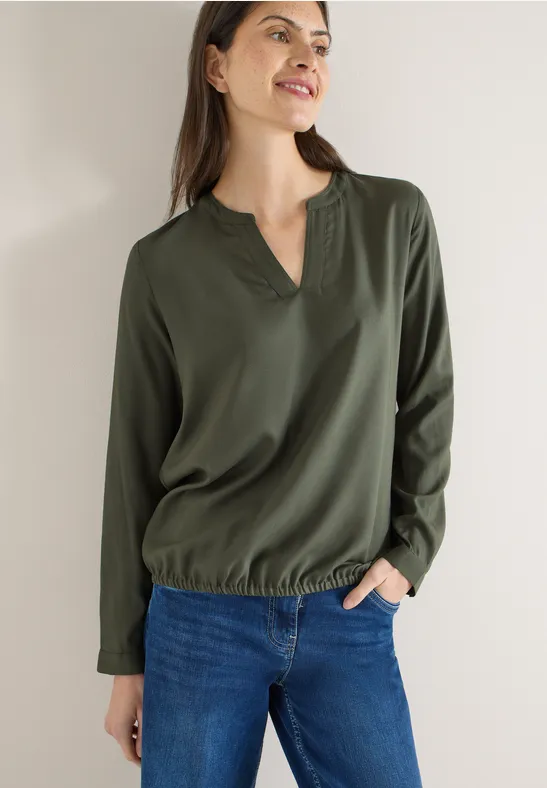 Blouse en couleur unie khaki