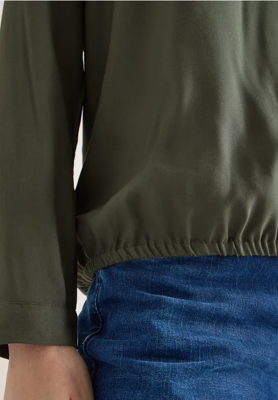 Blouse en couleur unie khaki