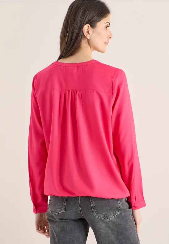Blouse in effen kleur geranium red