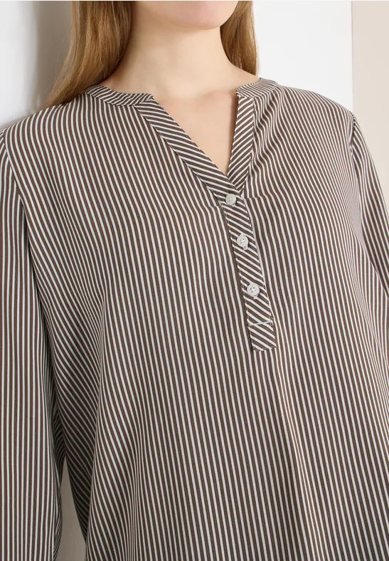 Gestreepte blouse urban taupe