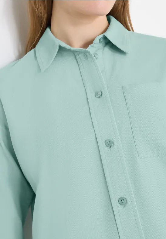 Hemdbluse in Unifarbe mint sea green