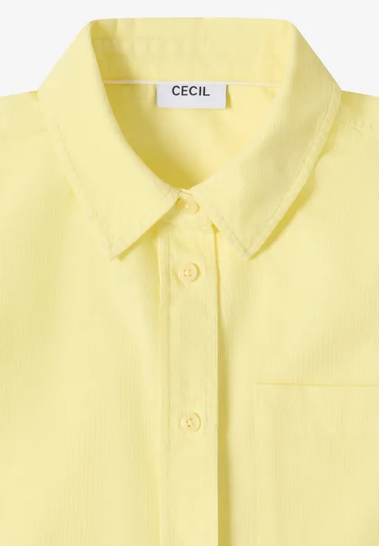 Overhemdblouse in effen kleur iced yellow