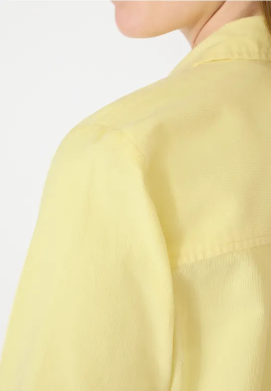 Overhemdblouse in effen kleur iced yellow