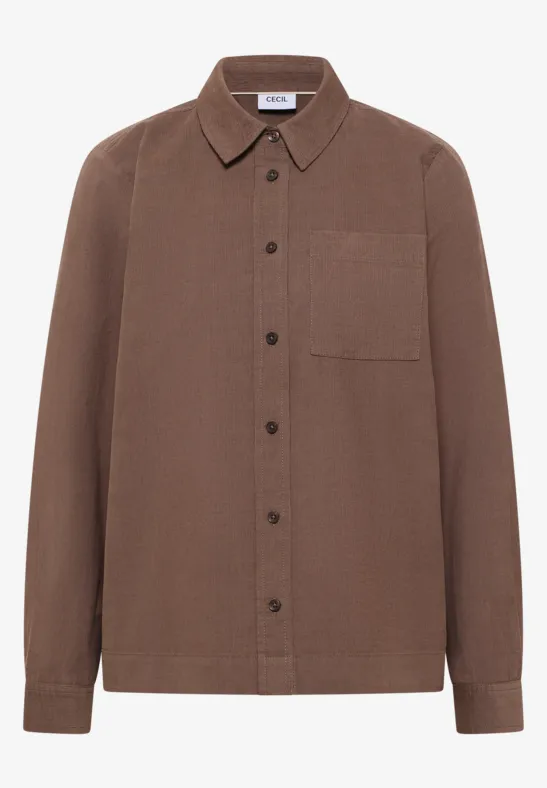 Hemdbluse in Unifarbe urban taupe