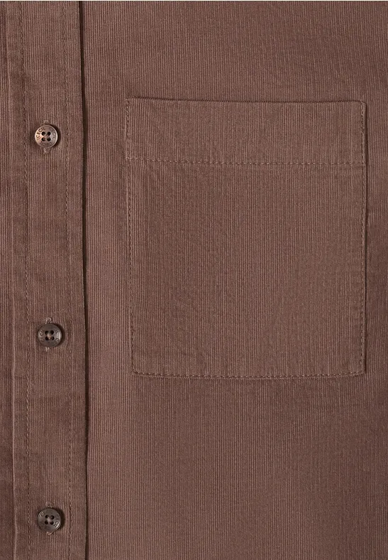 Hemdbluse in Unifarbe urban taupe