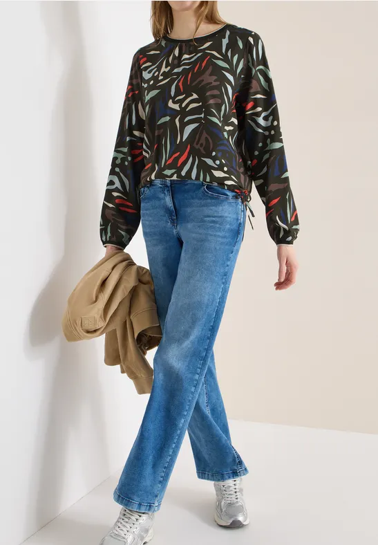 Blouse à motifs raw khaki