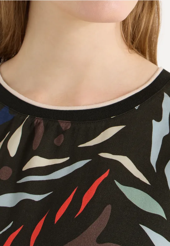 Blouse à motifs raw khaki