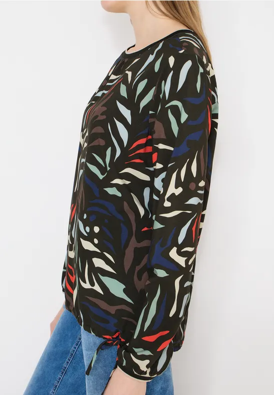 Blouse à motifs raw khaki