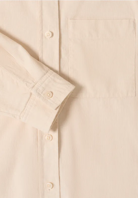 Hemdbluse in Unifarbe pearl beige