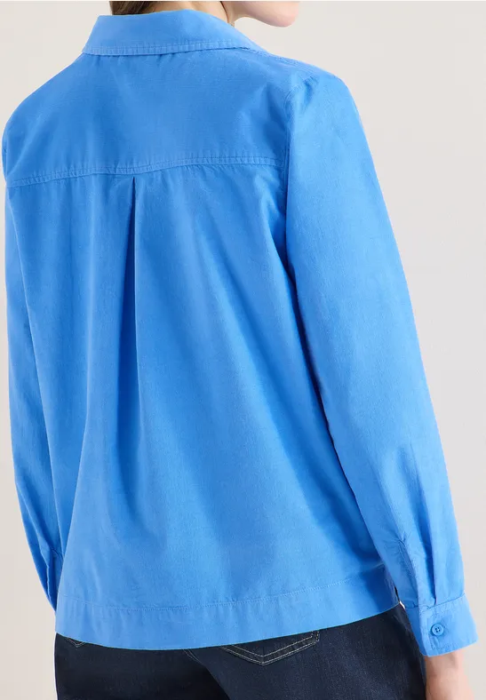 Hemdbluse in Unifarbe fountain blue