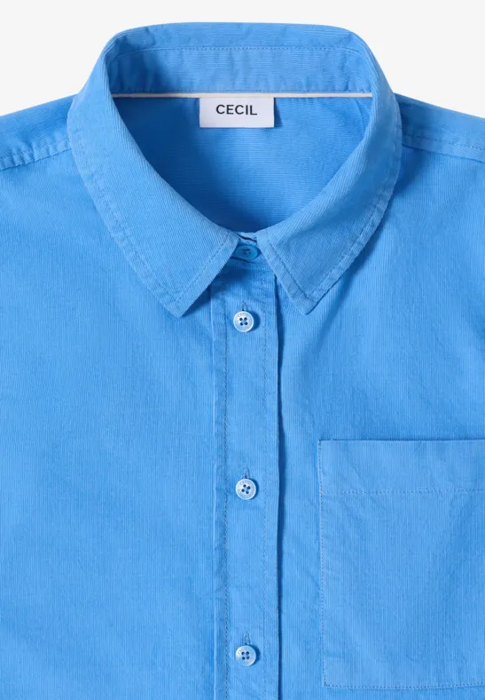 Hemdbluse in Unifarbe fountain blue
