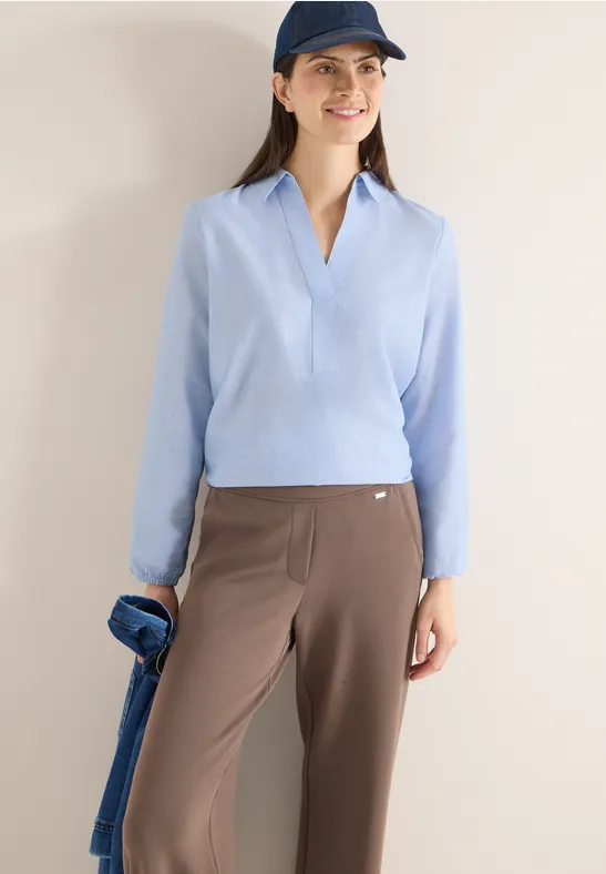 Blouse in effen kleur blouse blue