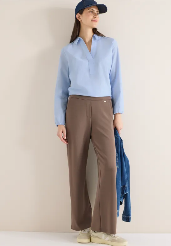 Blouse in effen kleur blouse blue