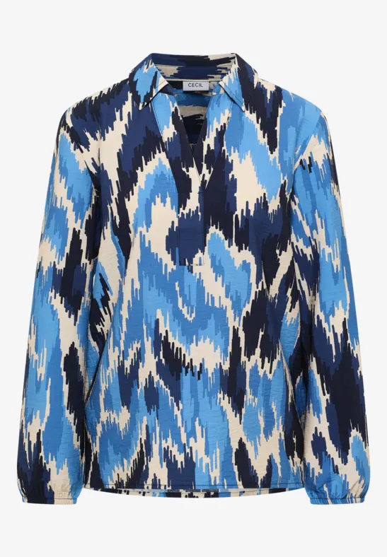 Wzorzysta bluzka koszulowa cloud blue