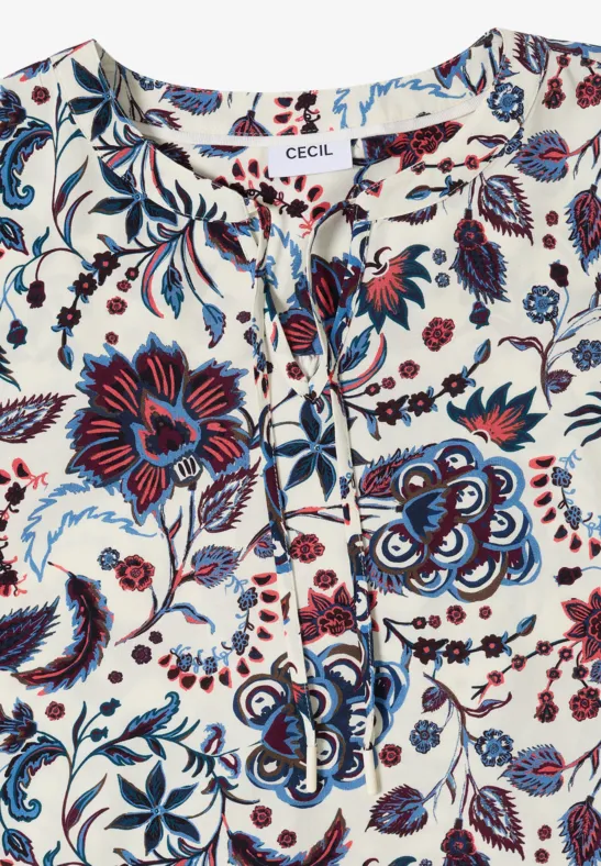 Gemusterte Bluse light alabaster white