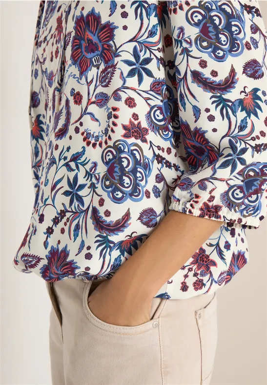 Gemusterte Bluse light alabaster white