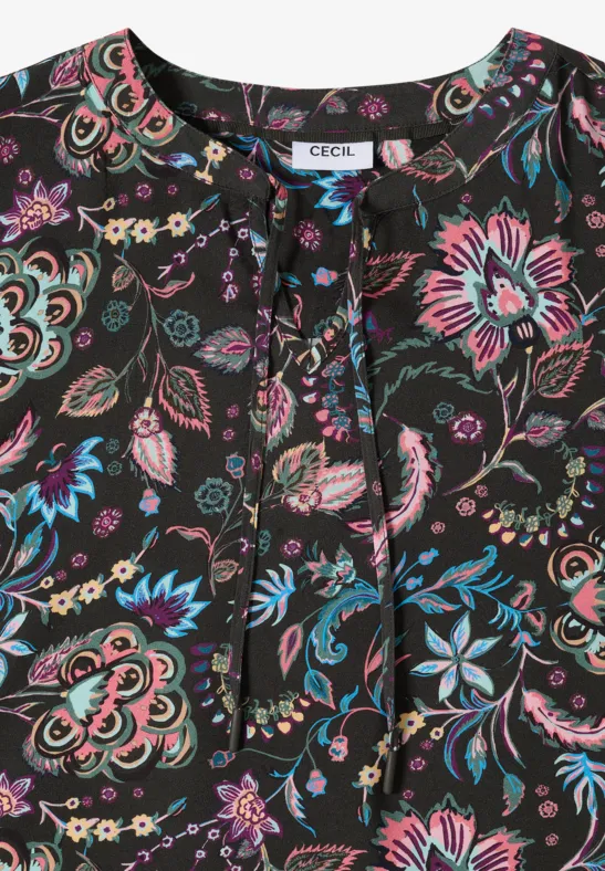 Gemusterte Bluse raw khaki